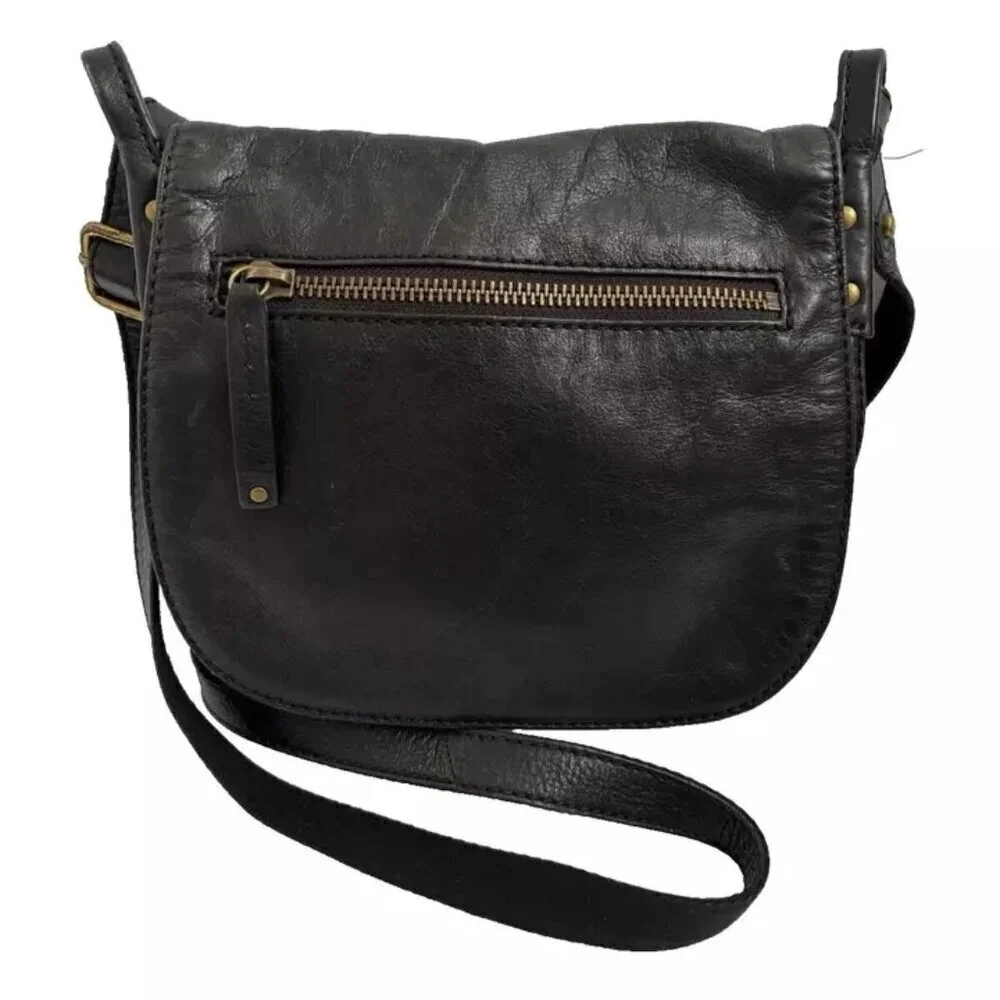 Fossil crossbody shoulderbag Leather Black shoulderbag Purse   W-10